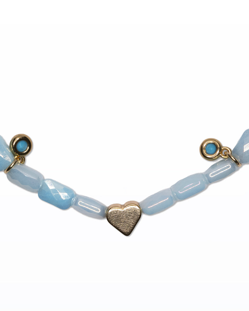 Cuore di Turchese – Bracciale con vetro, ottone e turchesi